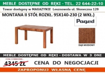 STÓŁ MONTANA II 95x140-230 2 WKŁ. DĄB MIODOWY 